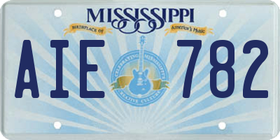 MS license plate AIE782