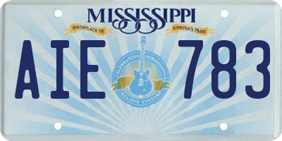 MS license plate AIE783