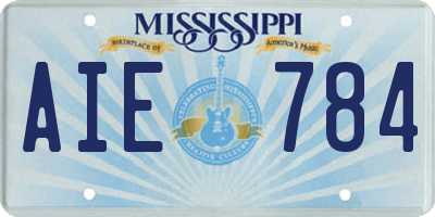 MS license plate AIE784