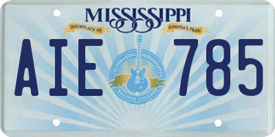 MS license plate AIE785