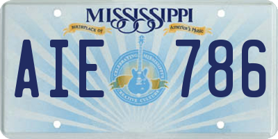 MS license plate AIE786