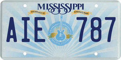 MS license plate AIE787