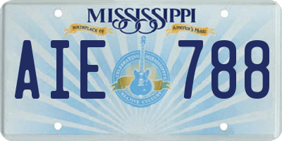 MS license plate AIE788