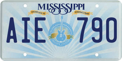 MS license plate AIE790