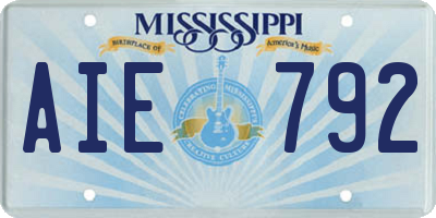 MS license plate AIE792