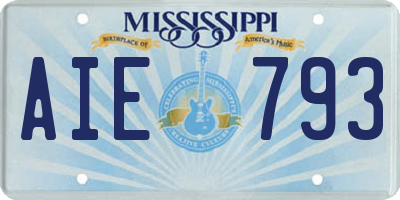 MS license plate AIE793