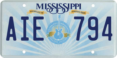 MS license plate AIE794