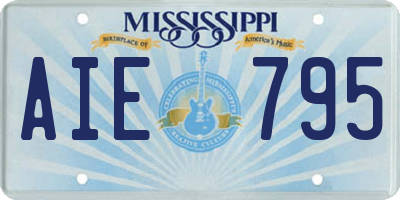 MS license plate AIE795