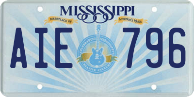 MS license plate AIE796