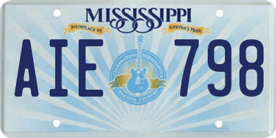 MS license plate AIE798