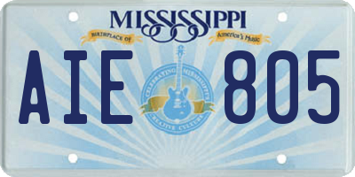 MS license plate AIE805