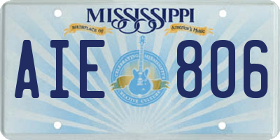 MS license plate AIE806