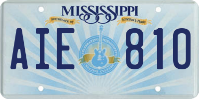 MS license plate AIE810