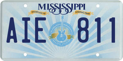 MS license plate AIE811
