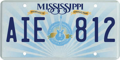 MS license plate AIE812