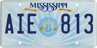 MS license plate AIE813