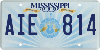 MS license plate AIE814