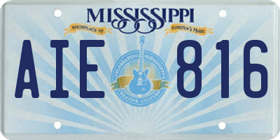 MS license plate AIE816