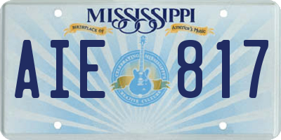 MS license plate AIE817