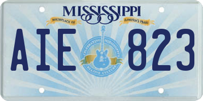 MS license plate AIE823