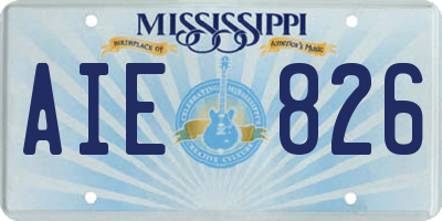 MS license plate AIE826