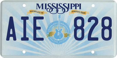 MS license plate AIE828