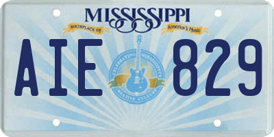 MS license plate AIE829