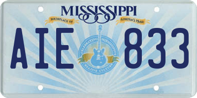 MS license plate AIE833