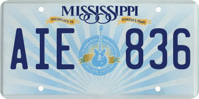 MS license plate AIE836