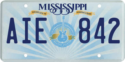 MS license plate AIE842