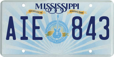 MS license plate AIE843