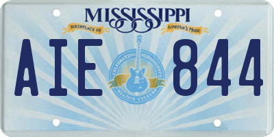 MS license plate AIE844