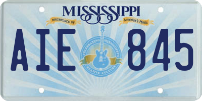 MS license plate AIE845