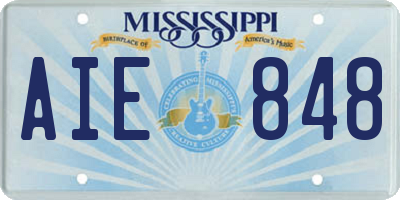 MS license plate AIE848