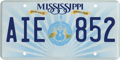 MS license plate AIE852