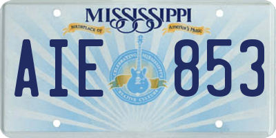 MS license plate AIE853