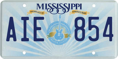 MS license plate AIE854