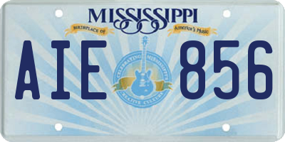 MS license plate AIE856