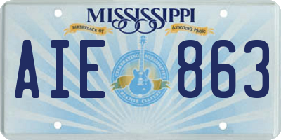 MS license plate AIE863