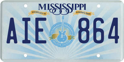 MS license plate AIE864
