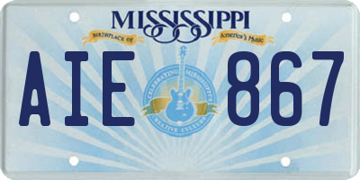 MS license plate AIE867
