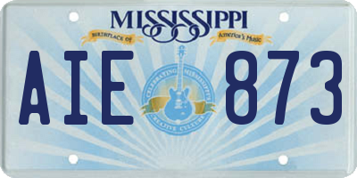 MS license plate AIE873