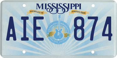 MS license plate AIE874