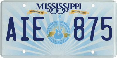 MS license plate AIE875