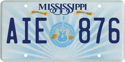 MS license plate AIE876