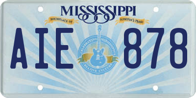 MS license plate AIE878