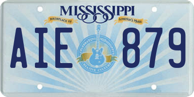 MS license plate AIE879
