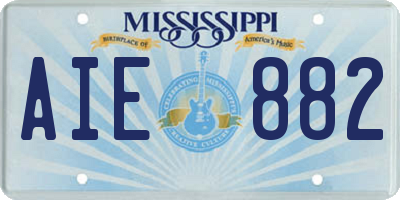 MS license plate AIE882