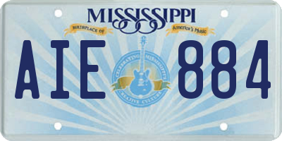 MS license plate AIE884