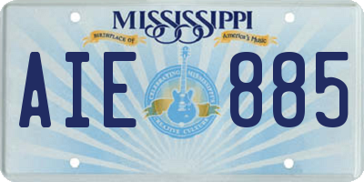 MS license plate AIE885